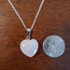 Rose Quartz Heart Necklace, gemstone, necklace, fourth chakra healing, gemstone for heart chakra